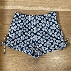 Maeve High Waist Navy and White Floral Shorts